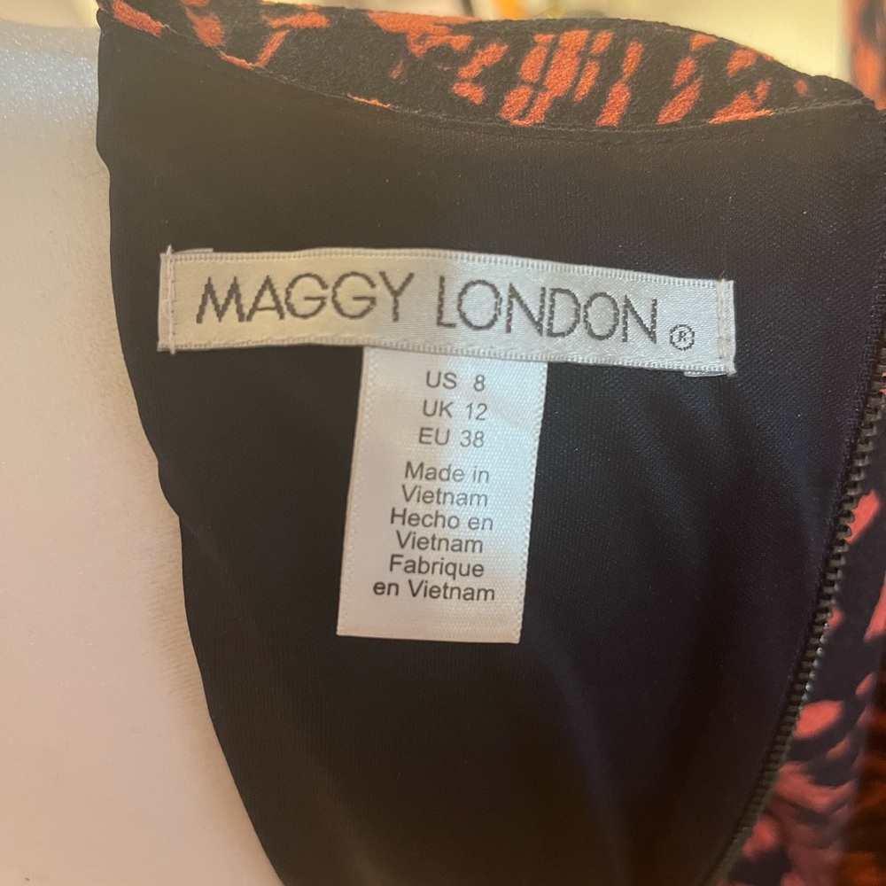 Maggy London Black and Pink Midi Dress - Picture 4 of 5